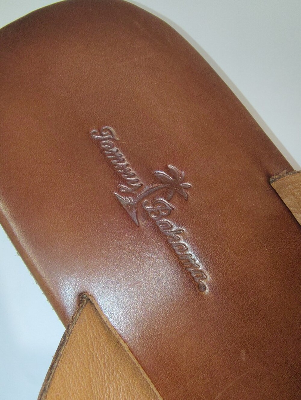 Tommy Bahama Brown Leather Cross-Strap Men's Slide Comfort Summer Sandals 13 - Picture 6 of 9